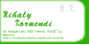 mihaly kormendi business card